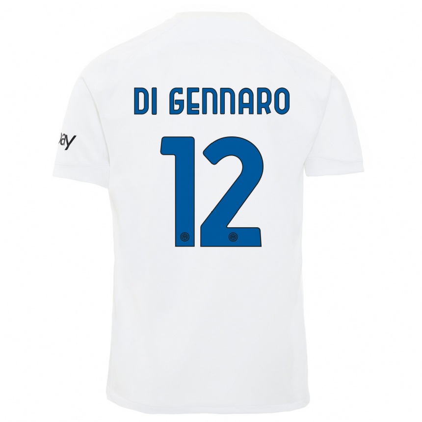 Niño Fútbol Camiseta Raffaele Di Gennaro #12 Blanco 2ª Equipación 2023/24 Perú