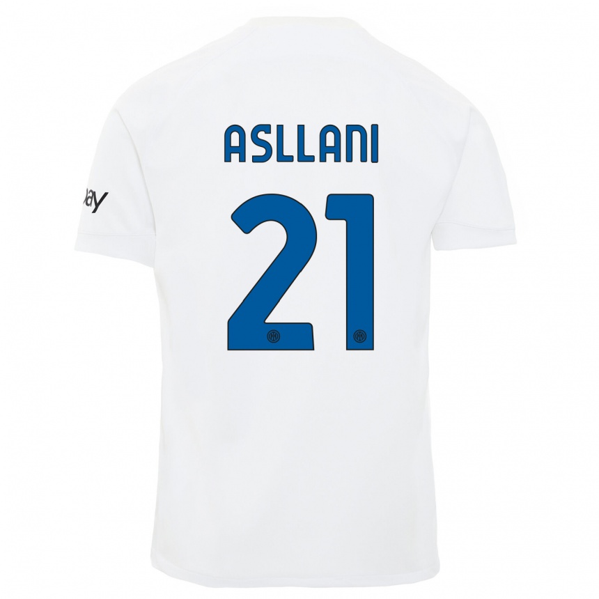 Niño Fútbol Camiseta Kristjan Asllani #21 Blanco 2ª Equipación 2023/24 Perú