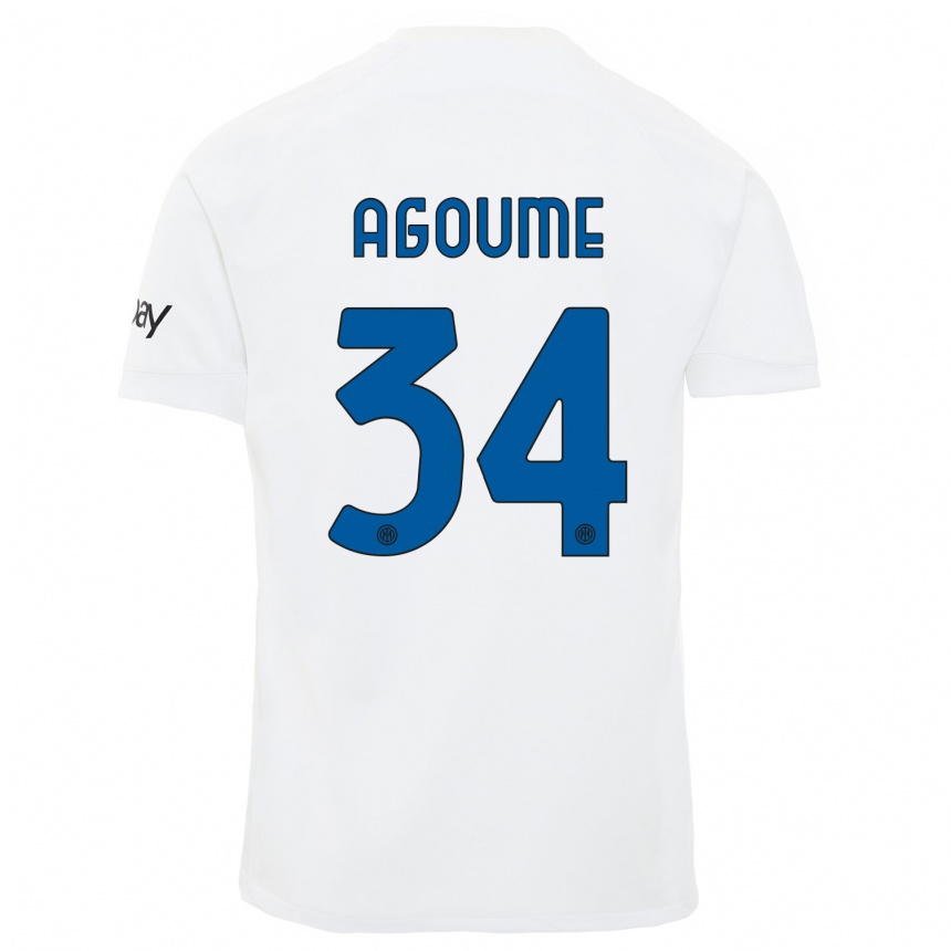 Niño Fútbol Camiseta Lucien Agoume #34 Blanco 2ª Equipación 2023/24 Perú