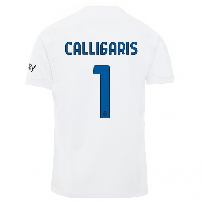 Niño Fútbol Camiseta Alessandro Calligaris #1 Blanco 2ª Equipación 2023/24 Perú