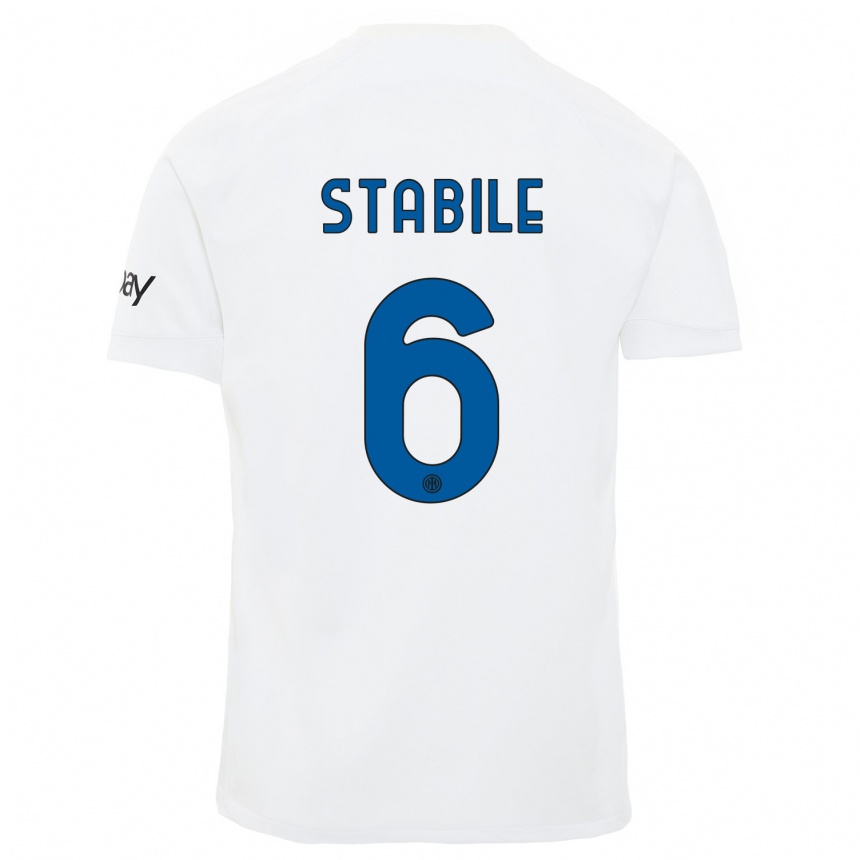 Niño Fútbol Camiseta Giacomo Stabile #6 Blanco 2ª Equipación 2023/24 Perú