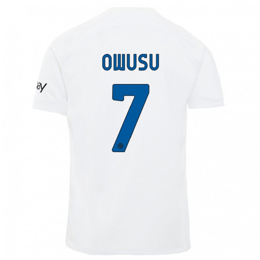 Niño Fútbol Camiseta Enoch Owusu #7 Blanco 2ª Equipación 2023/24 Perú