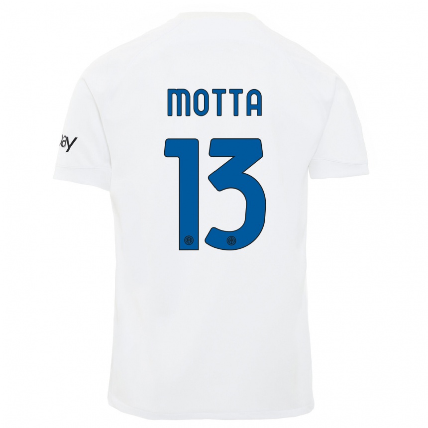 Niño Fútbol Camiseta Matteo Motta #13 Blanco 2ª Equipación 2023/24 Perú