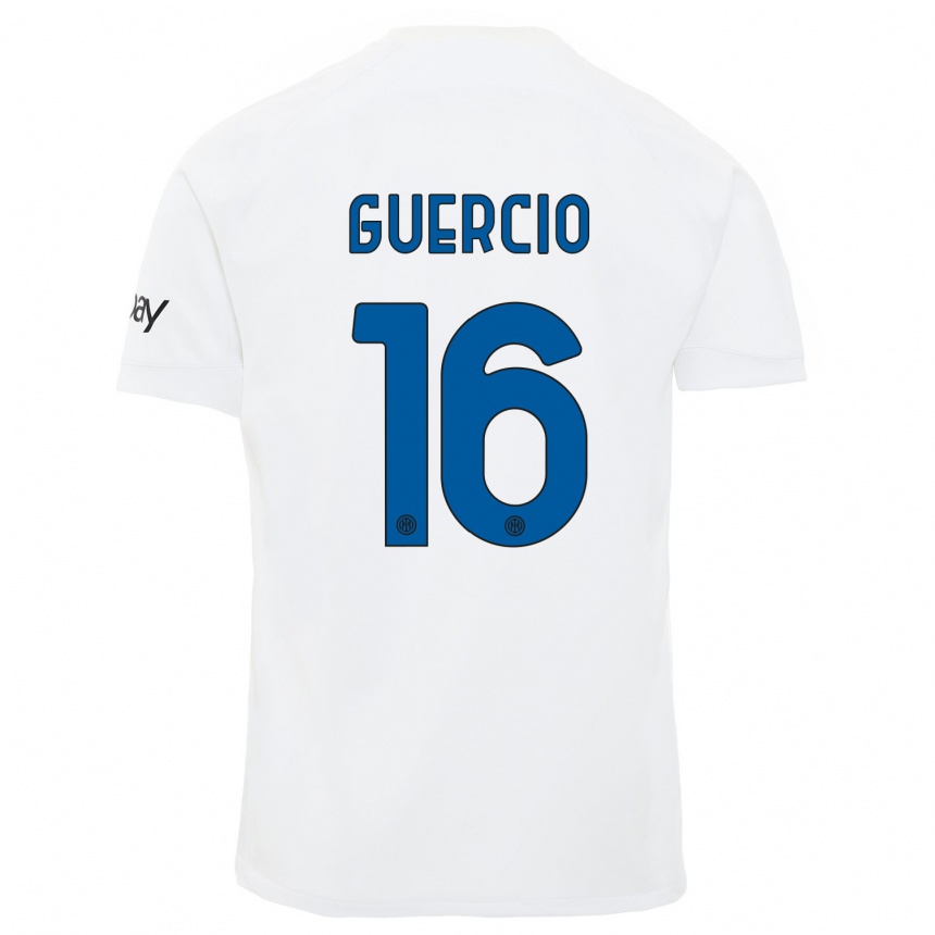 Niño Fútbol Camiseta Tommaso Guercio #16 Blanco 2ª Equipación 2023/24 Perú