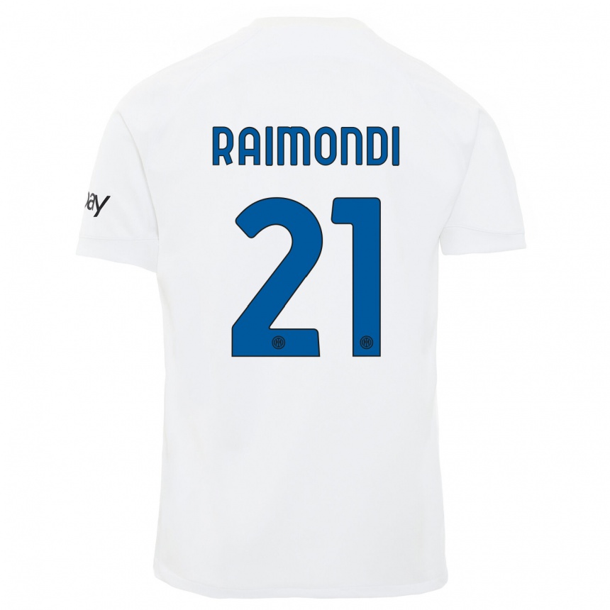 Niño Fútbol Camiseta Paolo Raimondi #21 Blanco 2ª Equipación 2023/24 Perú