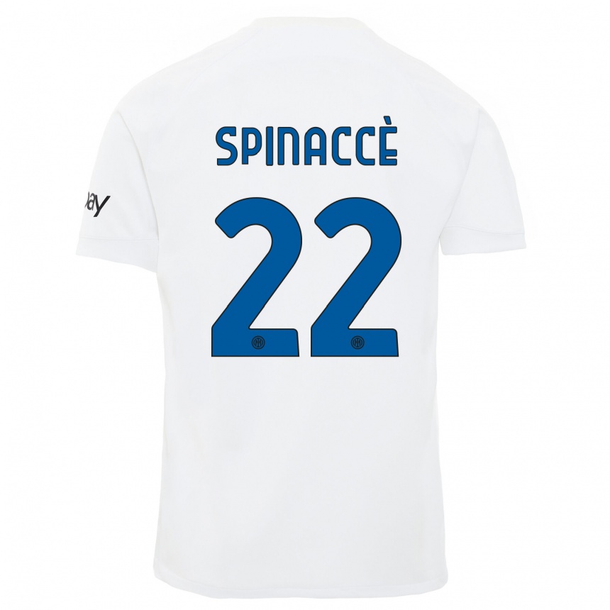 Niño Fútbol Camiseta Matteo Spinaccè #22 Blanco 2ª Equipación 2023/24 Perú