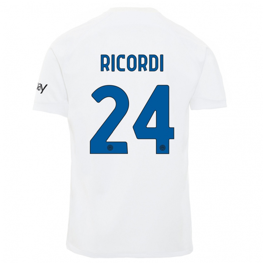 Niño Fútbol Camiseta Tommaso Ricordi #24 Blanco 2ª Equipación 2023/24 Perú