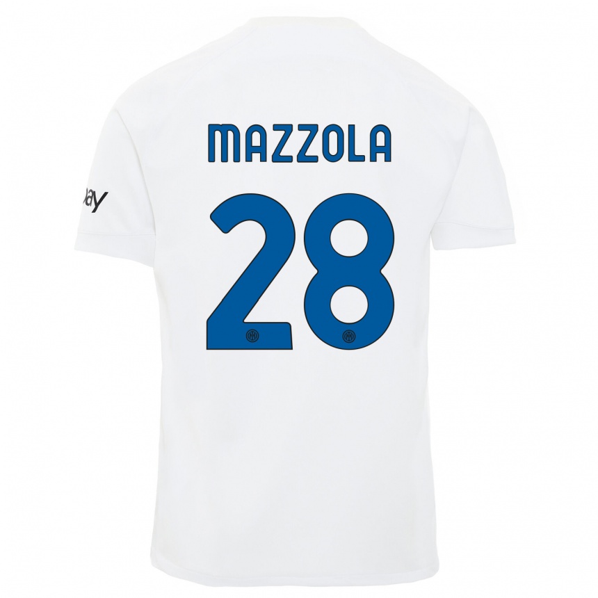 Niño Fútbol Camiseta Giuseppe Mazzola #28 Blanco 2ª Equipación 2023/24 Perú