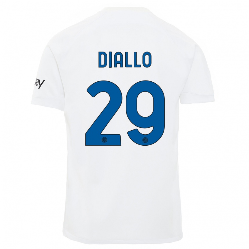 Niño Fútbol Camiseta Oumar Diallo #29 Blanco 2ª Equipación 2023/24 Perú