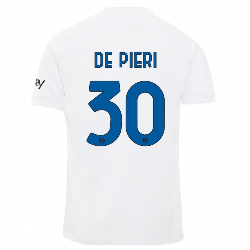 Niño Fútbol Camiseta Giacomo De Pieri #30 Blanco 2ª Equipación 2023/24 Perú