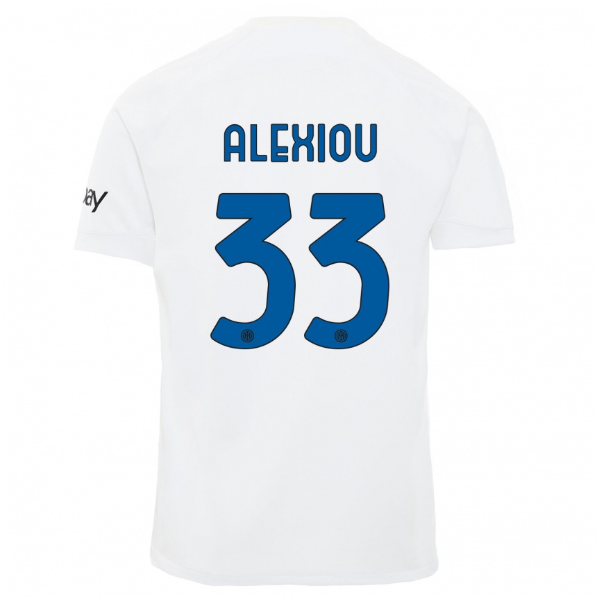 Niño Fútbol Camiseta Christos Alexiou #33 Blanco 2ª Equipación 2023/24 Perú