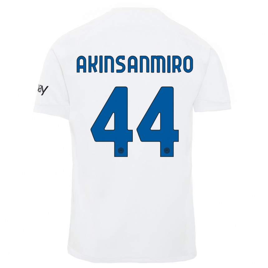 Niño Fútbol Camiseta Ebenezer Akinsanmiro #44 Blanco 2ª Equipación 2023/24 Perú