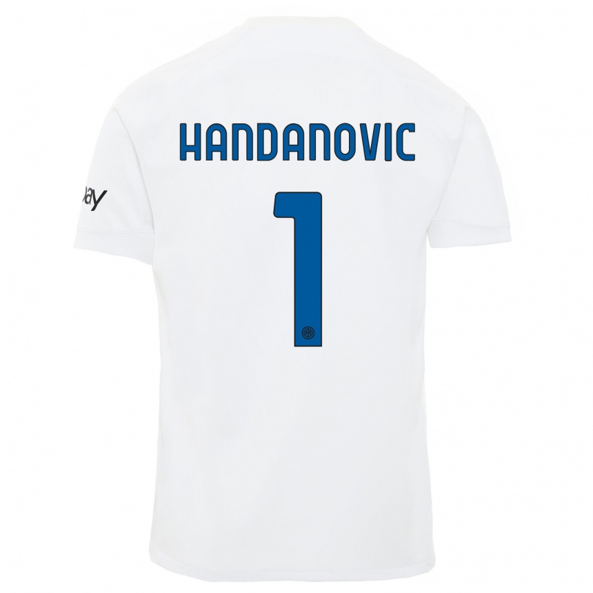 Niño Fútbol Camiseta Samir Handanovic #1 Blanco 2ª Equipación 2023/24 Perú