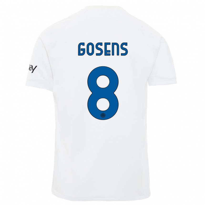 Niño Fútbol Camiseta Robin Gosens #8 Blanco 2ª Equipación 2023/24 Perú