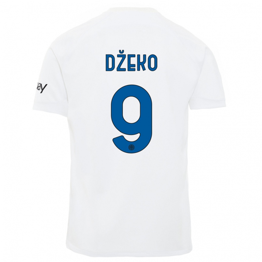 Niño Fútbol Camiseta Edin Dzeko #9 Blanco 2ª Equipación 2023/24 Perú