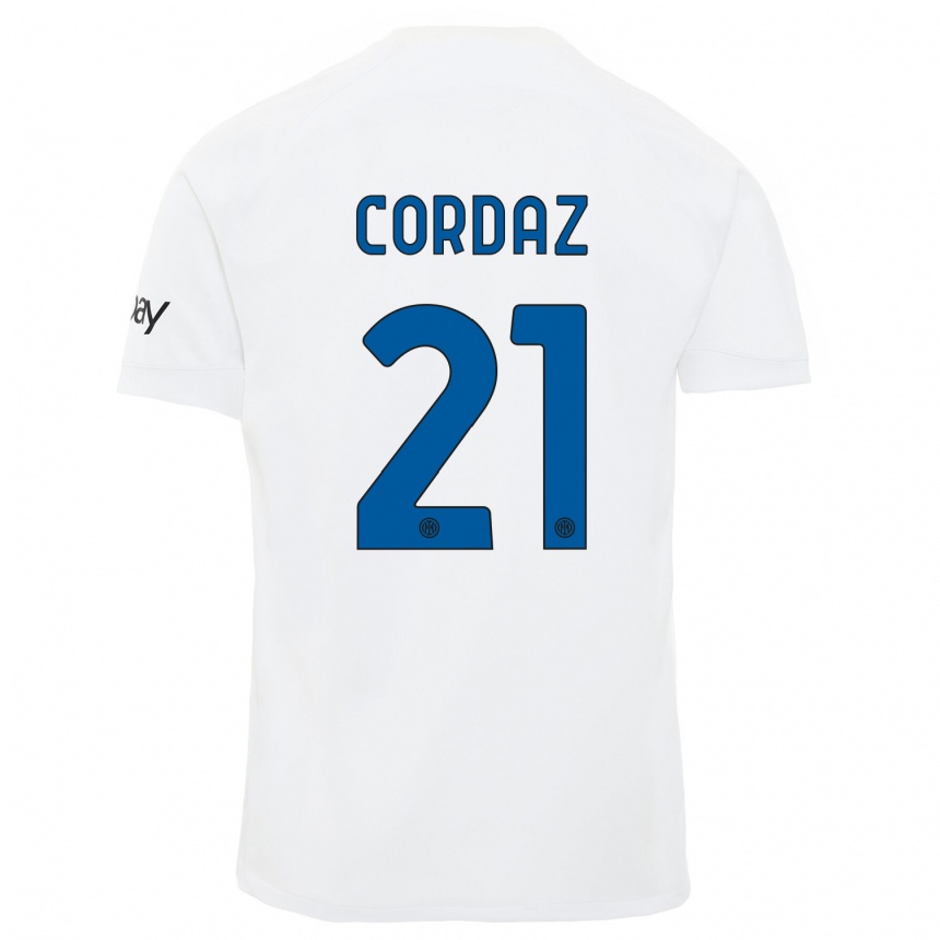 Niño Fútbol Camiseta Alex Cordaz #21 Blanco 2ª Equipación 2023/24 Perú