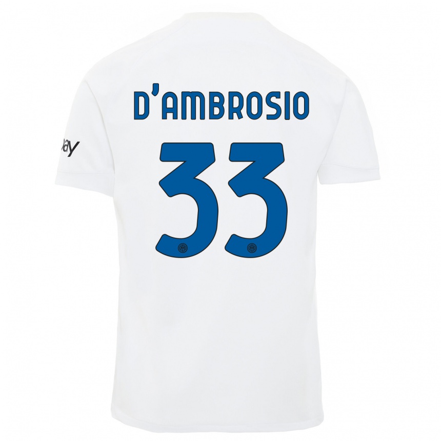 Niño Fútbol Camiseta Danilo D'ambrosio #33 Blanco 2ª Equipación 2023/24 Perú