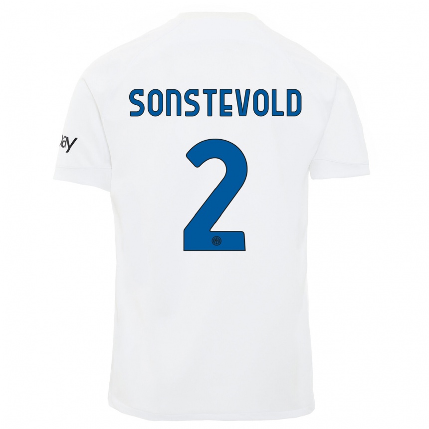 Niño Fútbol Camiseta Anja Sonstevold #2 Blanco 2ª Equipación 2023/24 Perú