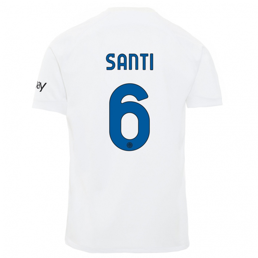 Niño Fútbol Camiseta Irene Santi #6 Blanco 2ª Equipación 2023/24 Perú