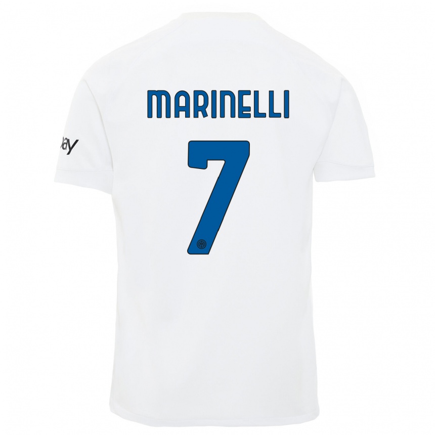 Niño Fútbol Camiseta Gloria Marinelli #7 Blanco 2ª Equipación 2023/24 Perú