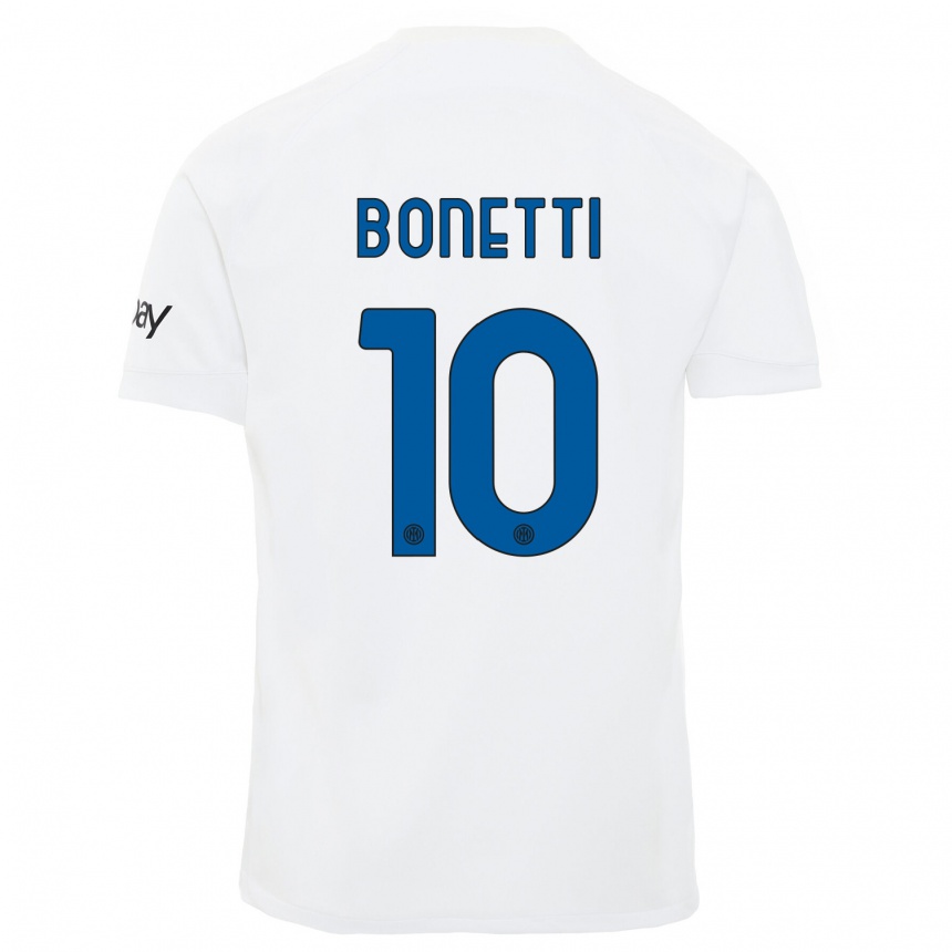 Niño Fútbol Camiseta Tatiana Bonetti #10 Blanco 2ª Equipación 2023/24 Perú