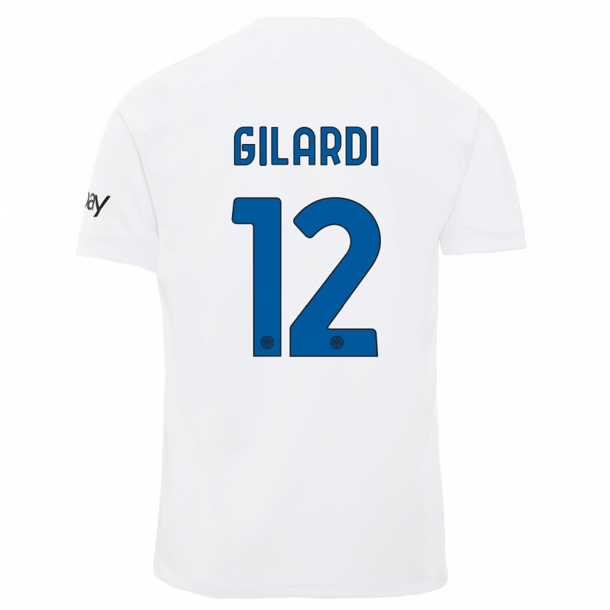 Niño Fútbol Camiseta Astrid Gilardi #12 Blanco 2ª Equipación 2023/24 Perú