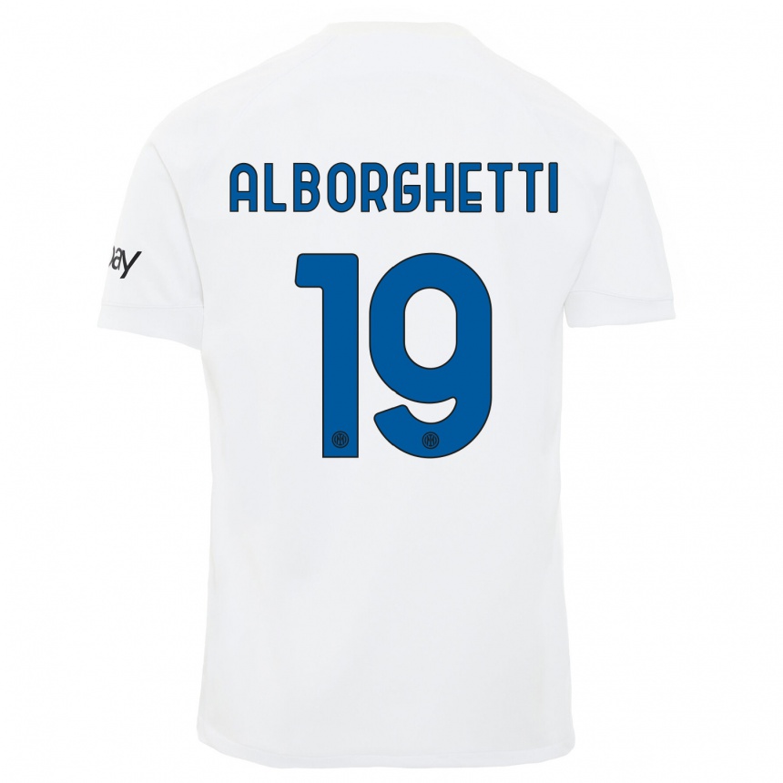 Niño Fútbol Camiseta Lisa Alborghetti #19 Blanco 2ª Equipación 2023/24 Perú