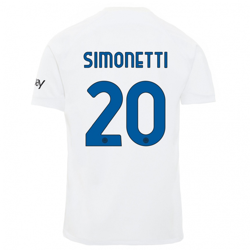 Niño Fútbol Camiseta Flaminia Simonetti #20 Blanco 2ª Equipación 2023/24 Perú