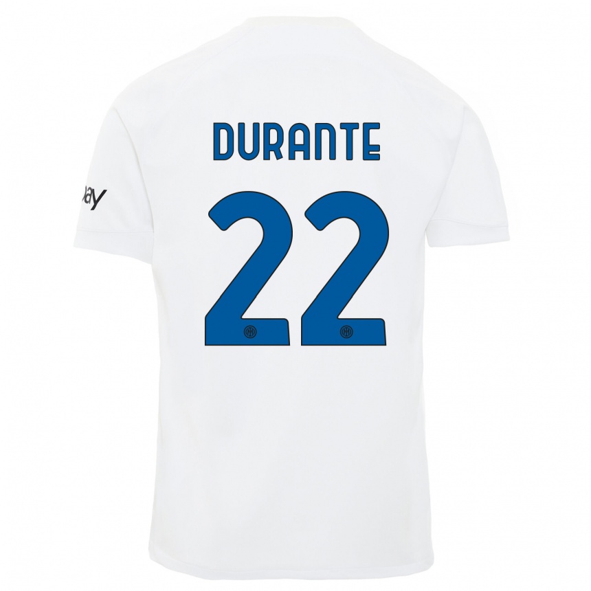 Niño Fútbol Camiseta Francesca Durante #22 Blanco 2ª Equipación 2023/24 Perú