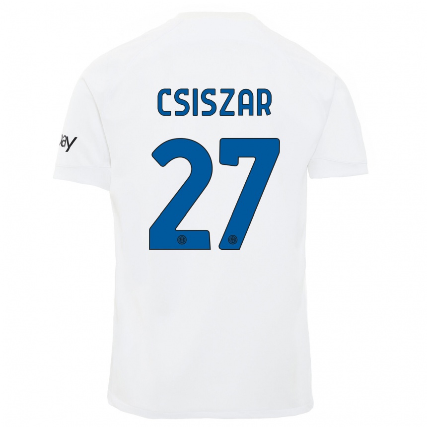 Niño Fútbol Camiseta Henrietta Csiszar #27 Blanco 2ª Equipación 2023/24 Perú