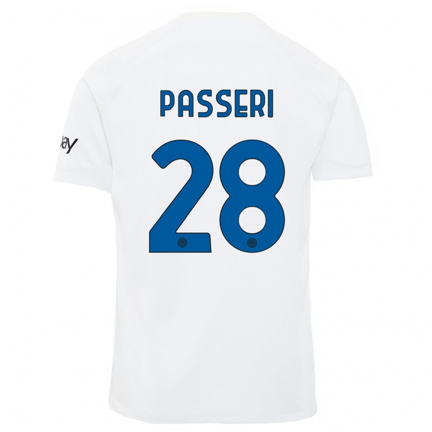 Niño Fútbol Camiseta Angela Passeri #28 Blanco 2ª Equipación 2023/24 Perú