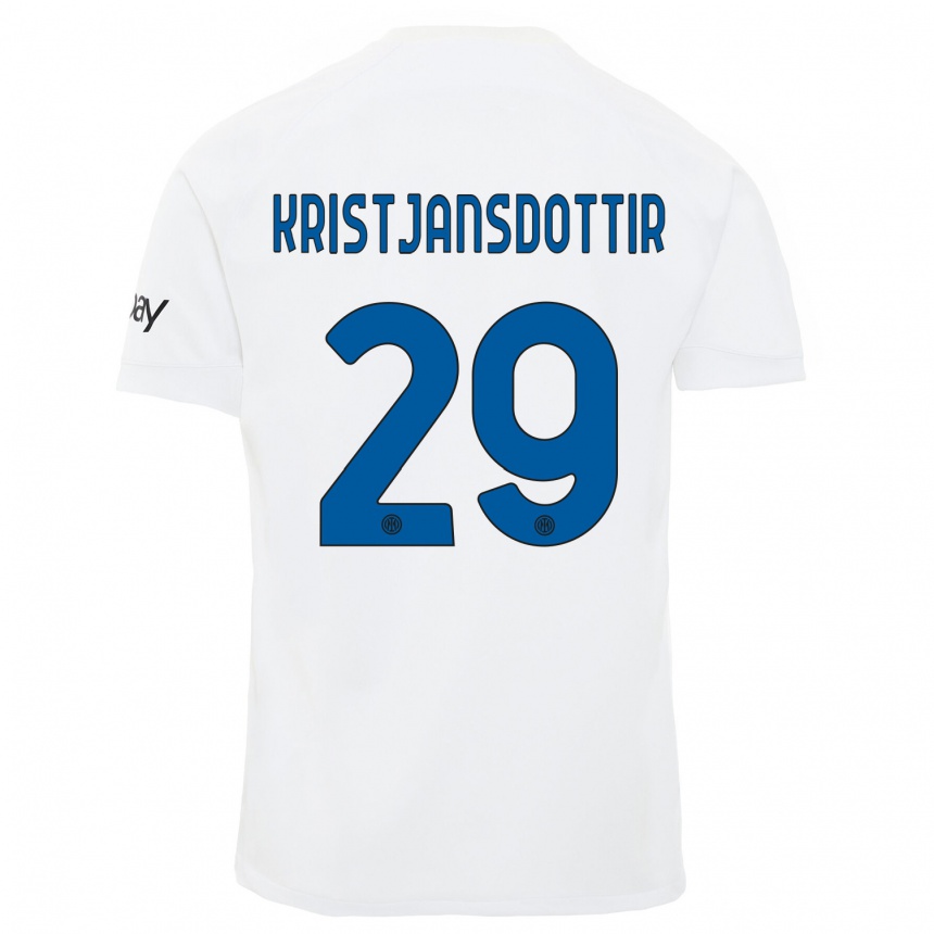 Niño Fútbol Camiseta Anna Bjork Kristjansdottir #29 Blanco 2ª Equipación 2023/24 Perú