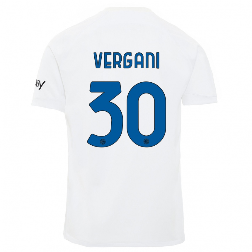 Niño Fútbol Camiseta Bianca Vergani #30 Blanco 2ª Equipación 2023/24 Perú