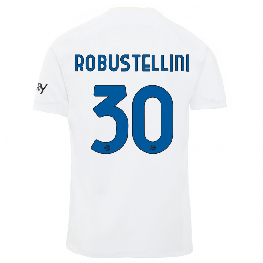 Niño Fútbol Camiseta Chiara Robustellini #30 Blanco 2ª Equipación 2023/24 Perú