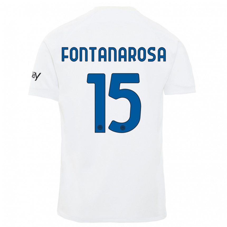 Niño Fútbol Camiseta Alessandro Fontanarosa #15 Blanco 2ª Equipación 2023/24 Perú