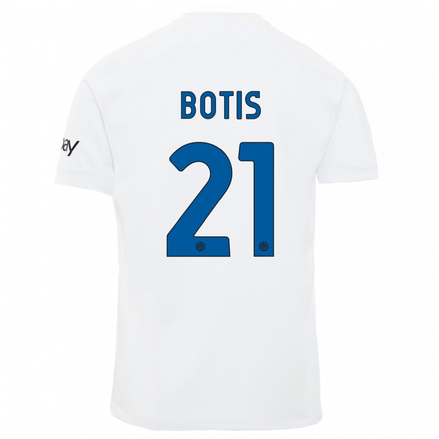 Niño Fútbol Camiseta Nikolaos Botis #21 Blanco 2ª Equipación 2023/24 Perú