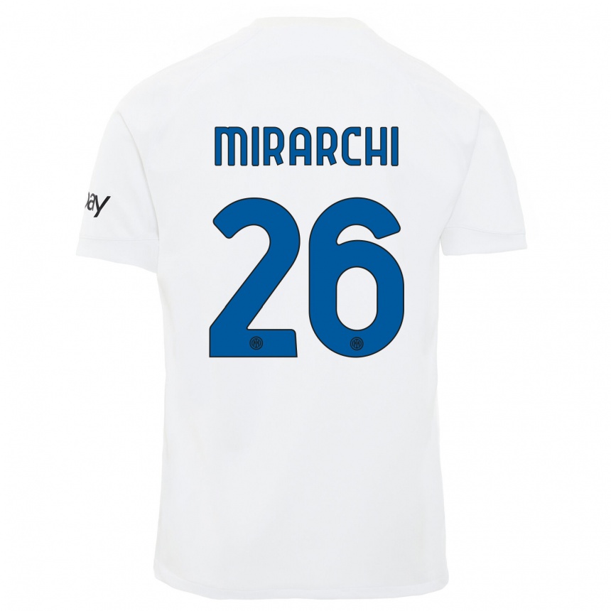 Niño Fútbol Camiseta Mattia Mirarchi #26 Blanco 2ª Equipación 2023/24 Perú