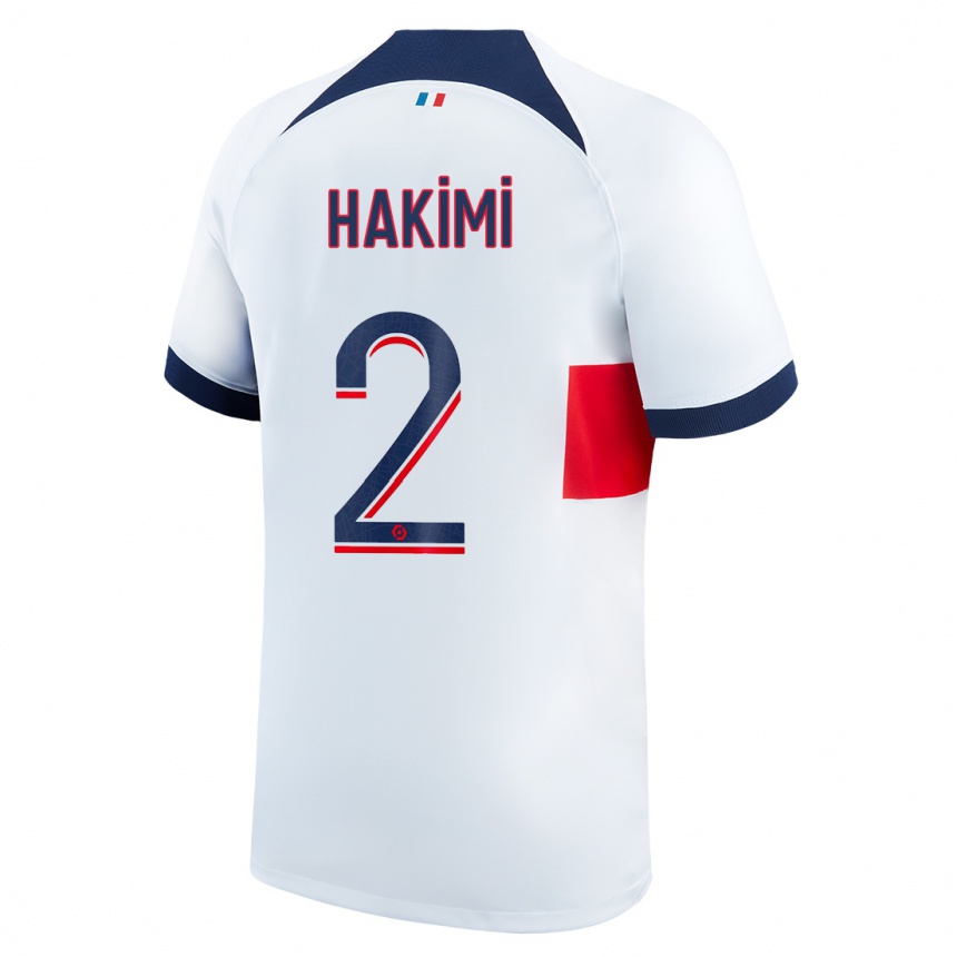 Niño Fútbol Camiseta Achraf Hakimi #2 Blanco 2ª Equipación 2023/24 Perú