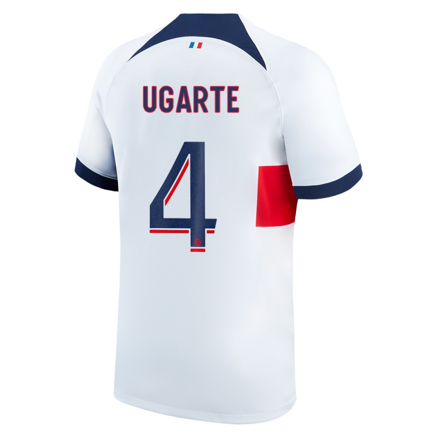 Niño Fútbol Camiseta Manuel Ugarte #4 Blanco 2ª Equipación 2023/24 Perú