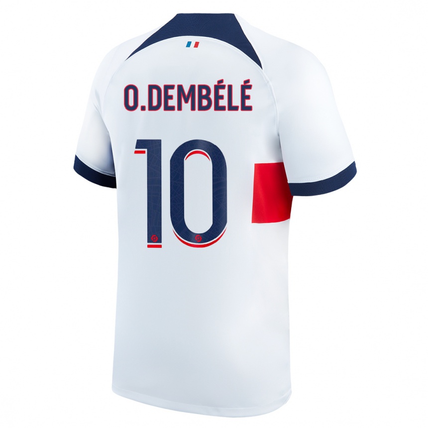 Niño Fútbol Camiseta Ousmane Dembélé #10 Blanco 2ª Equipación 2023/24 Perú