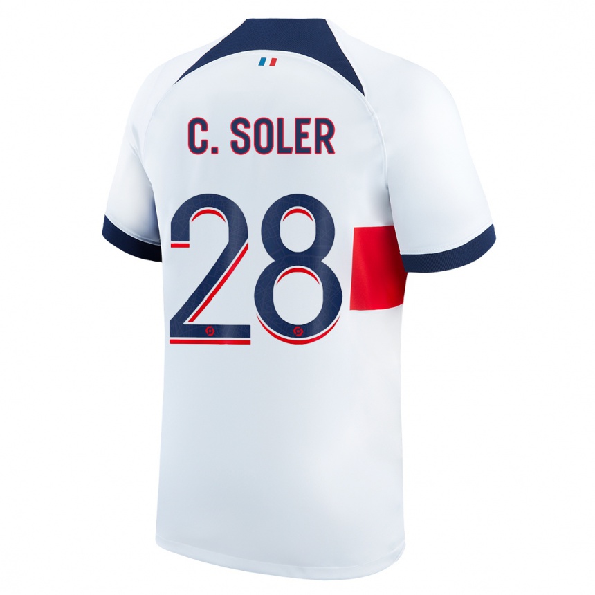 Niño Fútbol Camiseta Carlos Soler #28 Blanco 2ª Equipación 2023/24 Perú