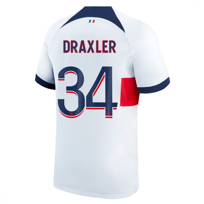 Niño Fútbol Camiseta Julian Draxler #34 Blanco 2ª Equipación 2023/24 Perú