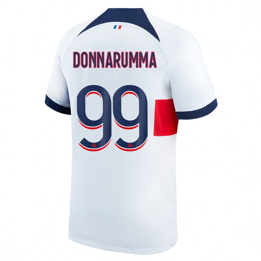 Niño Fútbol Camiseta Gianluigi Donnarumma #99 Blanco 2ª Equipación 2023/24 Perú