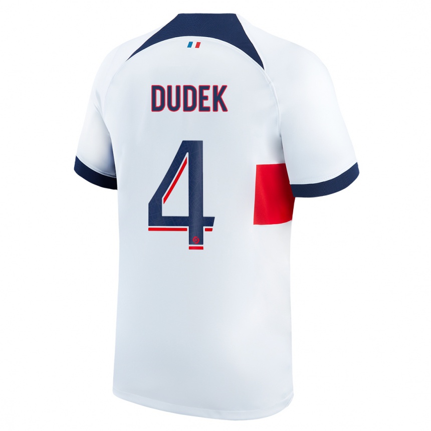 Niño Fútbol Camiseta Paulina Dudek #4 Blanco 2ª Equipación 2023/24 Perú