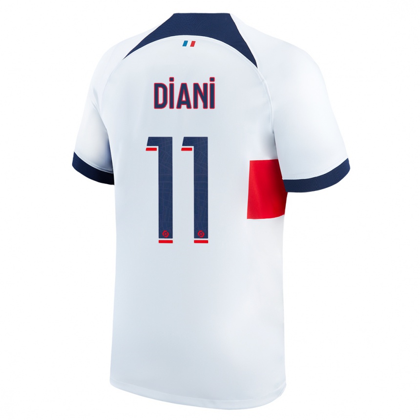 Niño Fútbol Camiseta Kadidiatou Diani #11 Blanco 2ª Equipación 2023/24 Perú