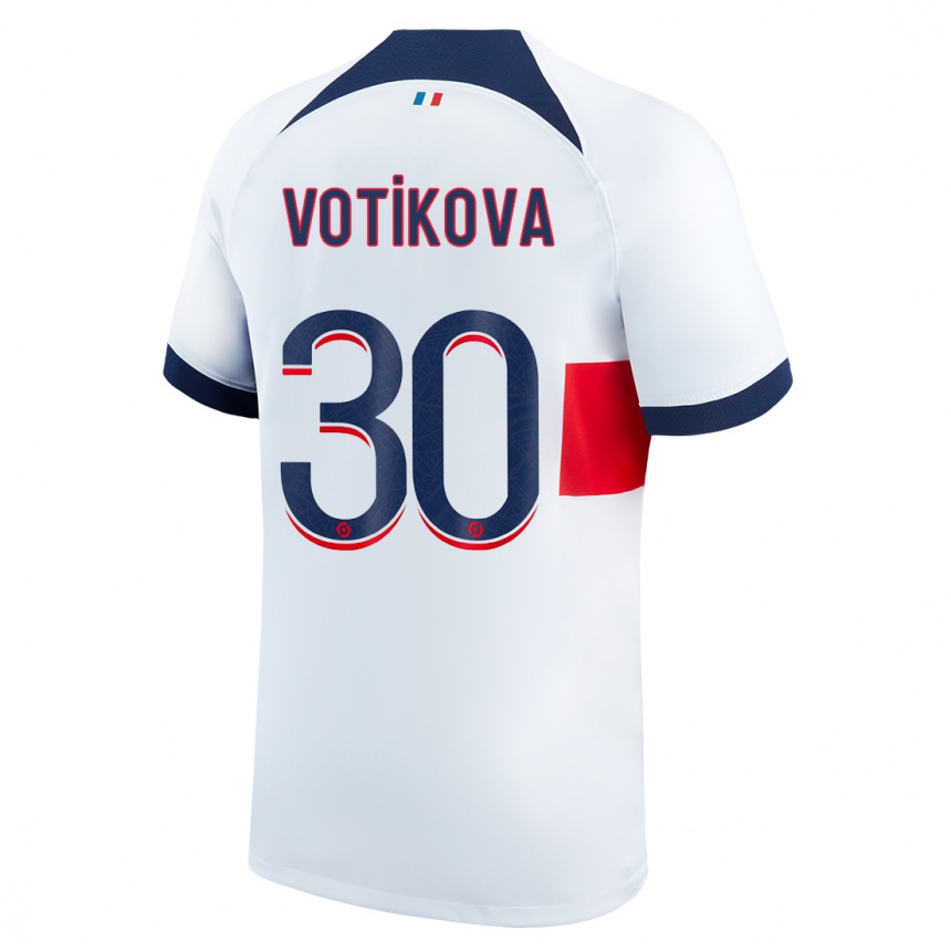 Niño Fútbol Camiseta Barbora Votikova #30 Blanco 2ª Equipación 2023/24 Perú