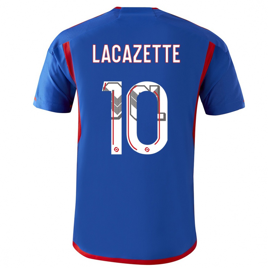 Niño Fútbol Camiseta Alexandre Lacazette #10 Azul Rojo 2ª Equipación 2023/24 Perú