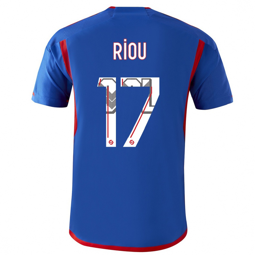 Niño Fútbol Camiseta Remy Riou #17 Azul Rojo 2ª Equipación 2023/24 Perú