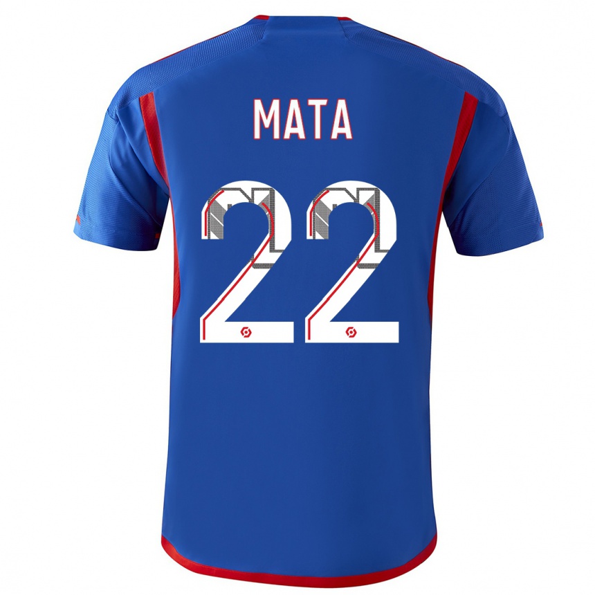 Niño Fútbol Camiseta Clinton Mata #22 Azul Rojo 2ª Equipación 2023/24 Perú