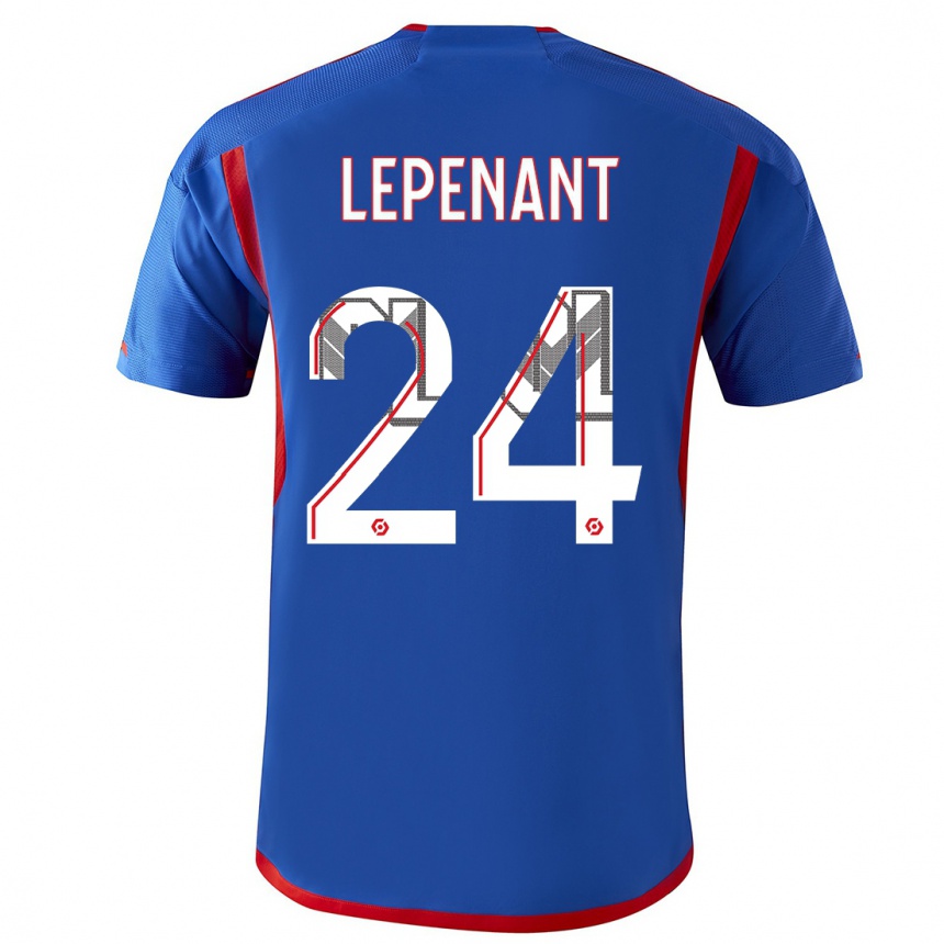 Niño Fútbol Camiseta Johann Lepenant #24 Azul Rojo 2ª Equipación 2023/24 Perú